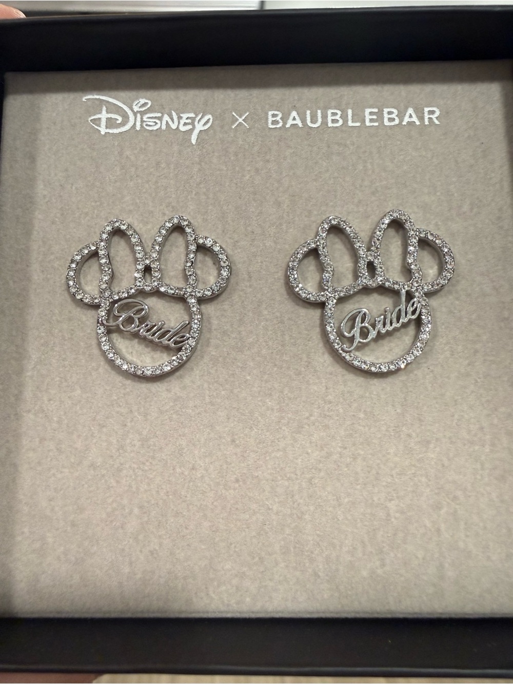 BaubleBar Silver Crystal 'Bride' Minnie Stud Earrings